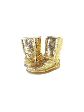 Ugg Boot Gold Sequin Boots Limited Edition Women Size 7